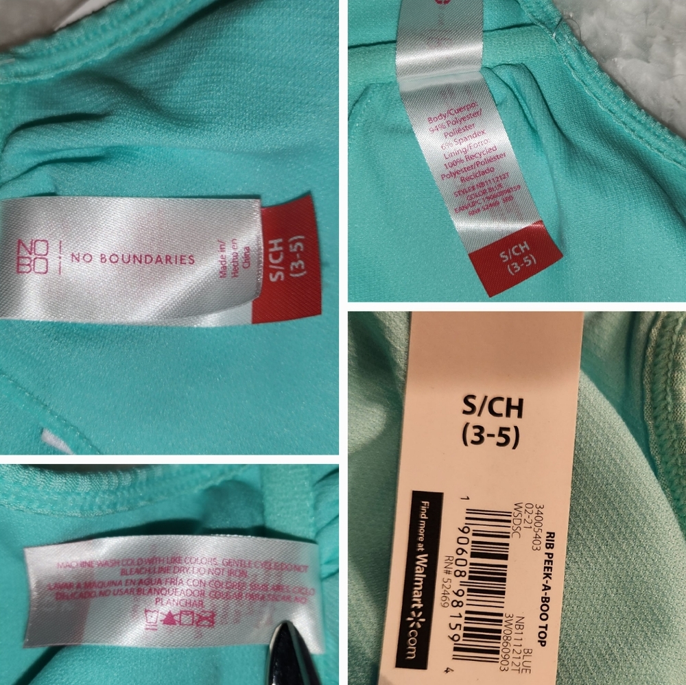 No Boundaries Rib Peek A Boo Top Bralette Junior Small (3-5) New With Tag - Picture 15 of 16